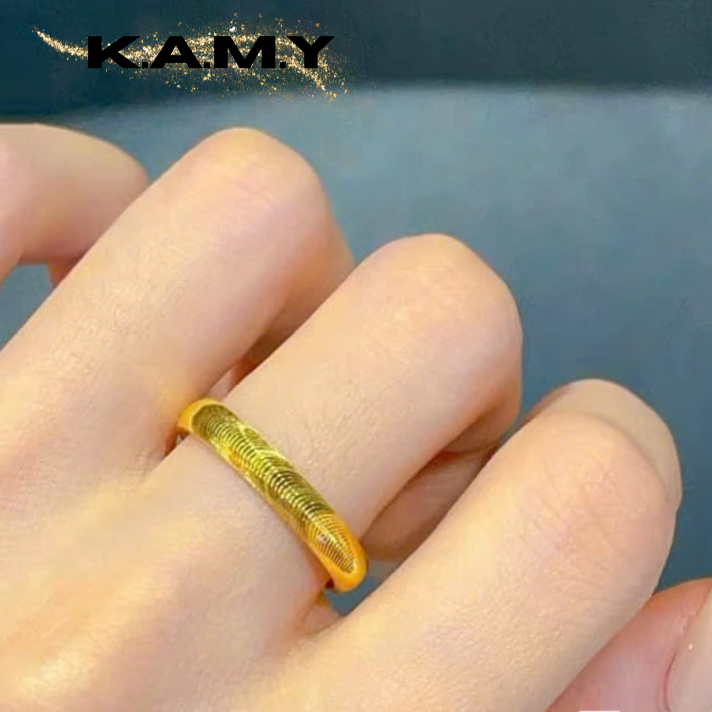 Nhẫn Vàng Trơn Họa Tiết Xoắn Đơn Giản – Trang Sức Vàng Mạ Cao Cấp K.A.M.Y (Cặp/Đơn)