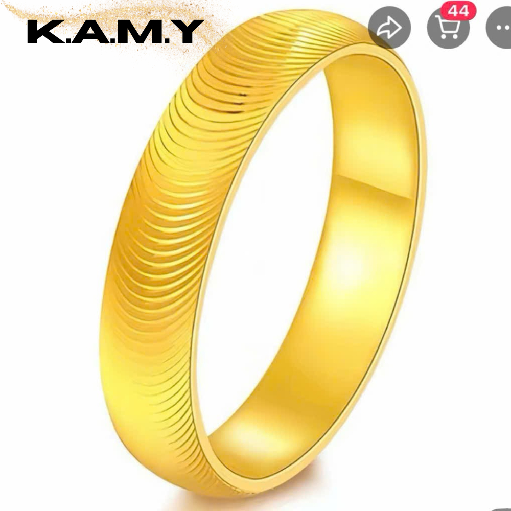 Nhẫn Vàng Trơn Họa Tiết Xoắn Đơn Giản – Trang Sức Vàng Mạ Cao Cấp K.A.M.Y (Cặp/Đơn)