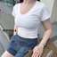 XẢ KHO ÁO THUN NỮ BODY CỔ TIM NGẮN TAY VẢI COTTON BORIP MỀM MỊN MÁT MẺ FORM ĐẸP BI.POSILÁ Áo Kiểu Nữ