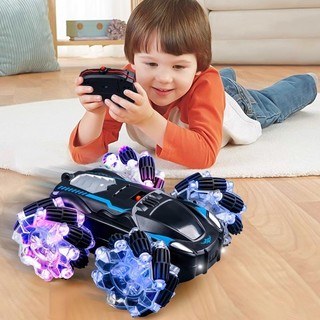 Đồ chơi xe ô tô nhào lộn điều khiển từ xa, 360 độ có đèn hai mặt 360 độ, bánh xe lướt phát sáng(008)