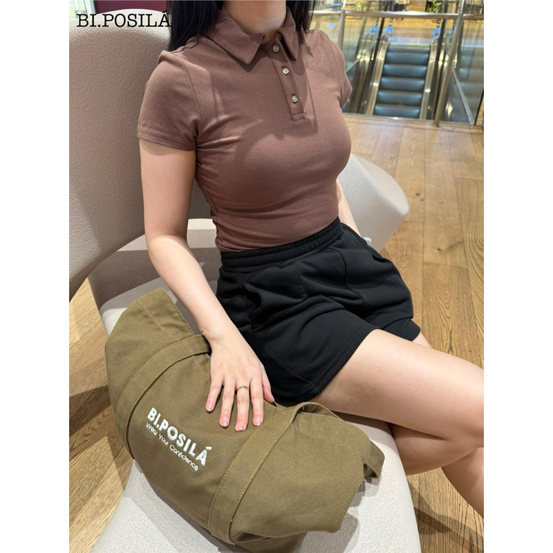 [A10] ÁO THUN POLO NỮ BASIC DÁNG LỬNG FORM SLIMFIT VẢI COTTON BORIP MỀM MỊN MÁT BI.POSILÁ Áo Sinh Viên