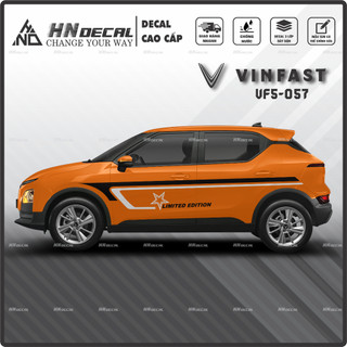 Tem dán xe VF5 - Decal dán xe VF5 MẪU TEM THỂ THAO CÁ TÍNH . 1 bộ dán 2 bên ( mẫu VF5-057 )
