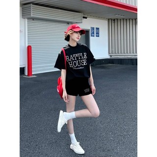 Set ( Áo Thun Đen + Quần Đùi  ) Áo Phông Nữ Chepol UNISEX,Cổ Tròn ,Tay Ngắn, Chất Cotton ,Co Dãn 2 Chiều CP_x8398