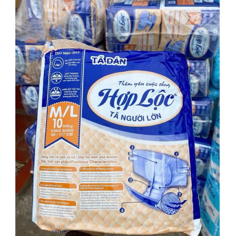 100 miếng bỉm dán hợp Lộc,bỉm dán người già ML:45-75kg | Shopee Việt Nam