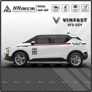 Tem dán xe VF5 - Decal dán xe VF5 MẪU TEM THỂ THAO CÁ TÍNH . 1 bộ dán 2 bên ( mẫu VF5-054 )
