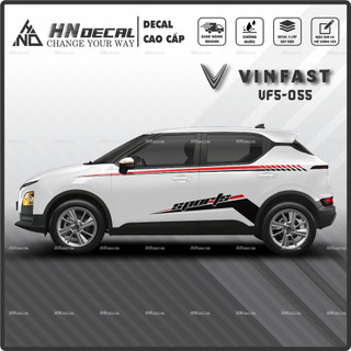 Tem dán xe VF5 - Decal dán xe VF5 MẪU TEM THỂ THAO CÁ TÍNH . 1 bộ dán 2 bên ( mẫu VF5-055 )