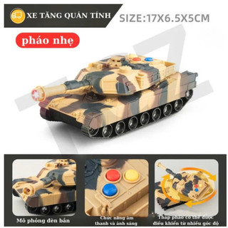 Xe tăng, xe đồ chơi trẻ em mô phỏng xe quân sự, xe có âm thanh và ánh sáng sống động vui nhộn cho bé