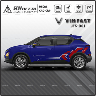 Tem dán xe VF5 - Decal dán xe VF5 MẪU TEM THỂ THAO CÁ TÍNH . 1 bộ dán 2 bên ( mẫu VF5-061 )