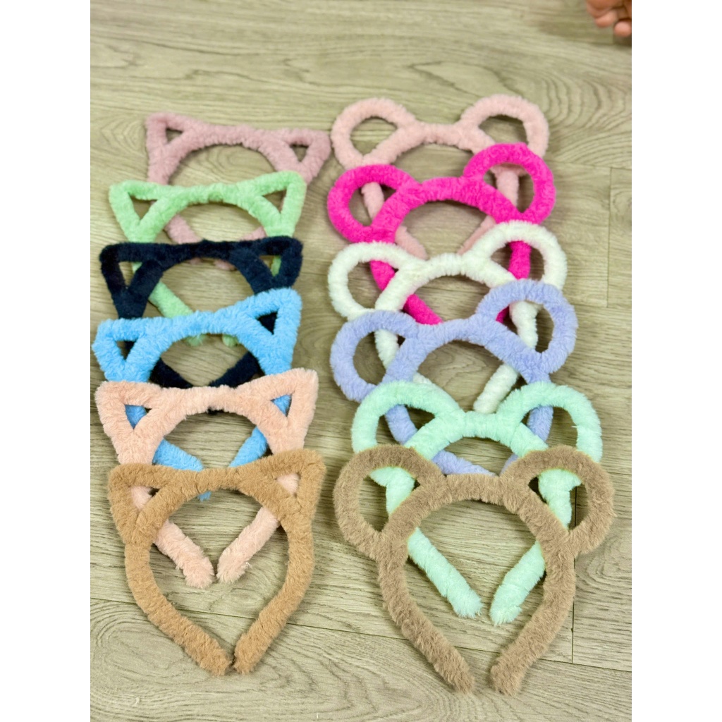 Cài tóc, Bờm tai mèo/gấu bông xinh yêu dễ thương lông xù cute nhiều màu