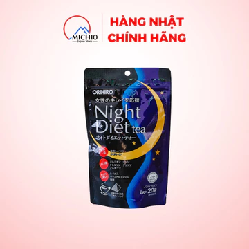 Trà giảm cân Night Diet Tea Orihiro Nhật Bản loại 20 gói và 24 gói, trà giảm cân đẹp da ban đêm