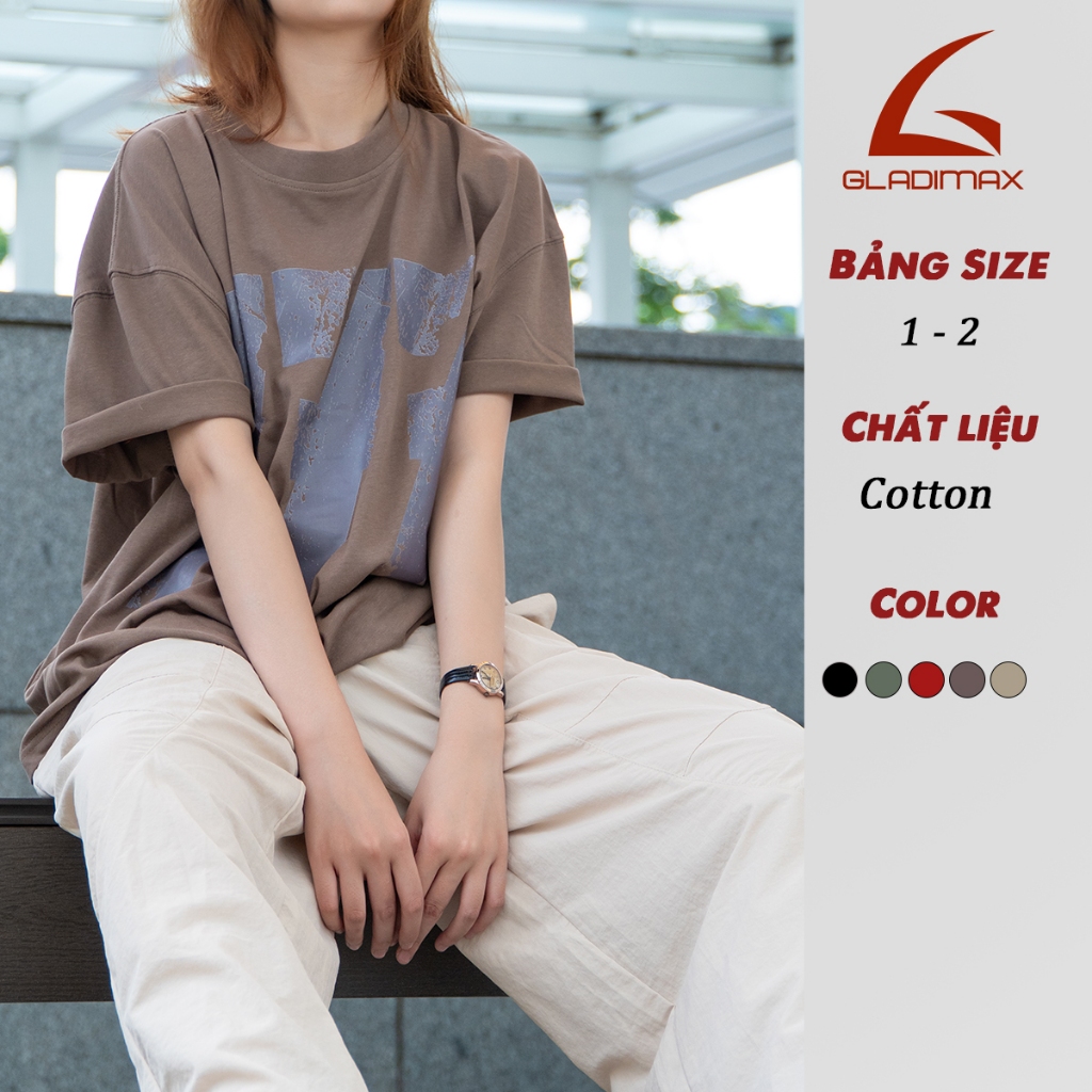 Áo Thun Boxy CT161 Thời Trang Hottrend Gladimax, Áo Thun Nam Nữ Form Rộng Chất Cotton 280GSM Cao Cấp