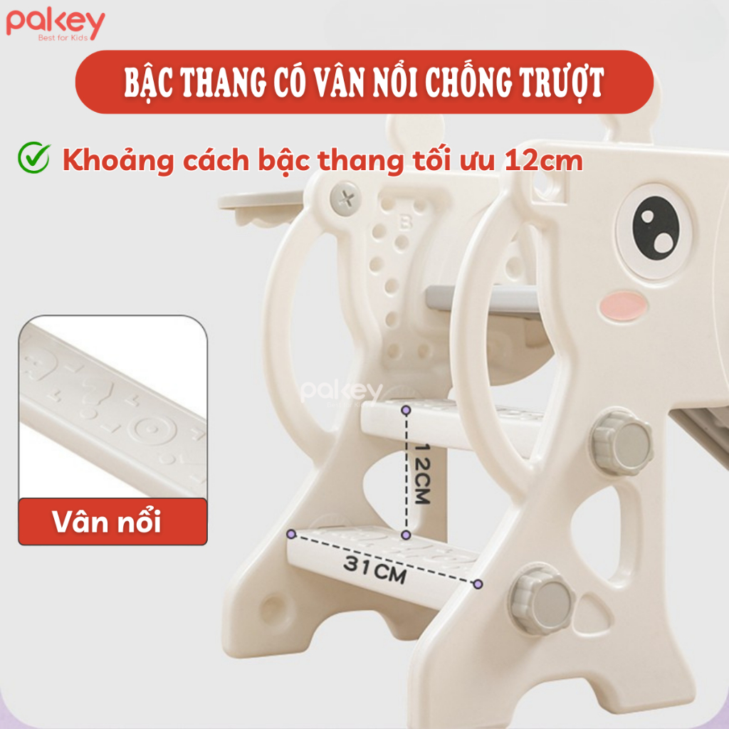 Cầu Trượt Cho Bé Mẫu Mới 2026 - Cải Tiến Máng Dài Rộng, Cầu Tuột Cao 80cm Bằng Nhựa Nguyên Sinh An Toàn