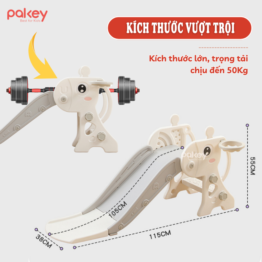 Cầu Trượt Cho Bé Mẫu Mới 2026 - Cải Tiến Máng Dài Rộng, Cầu Tuột Cao 80cm Bằng Nhựa Nguyên Sinh An Toàn