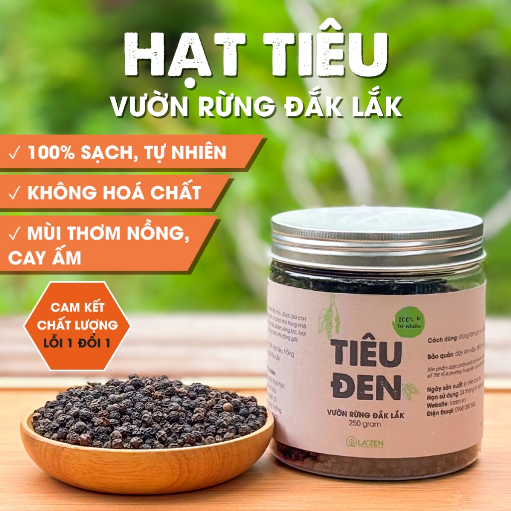 Tiêu đen nguyên hạt vườn rừng canh tác sạch Đắk Lắk, không hoá chất ...