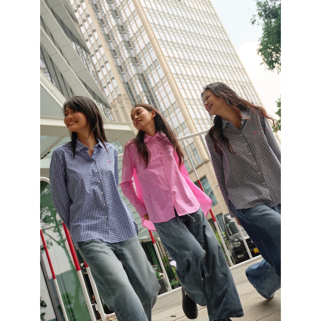 TheBlueTshirt - Áo sơ mi phom oversize tay dài vạt bầu to cho nữ - Miss Oversize Shirt - Women