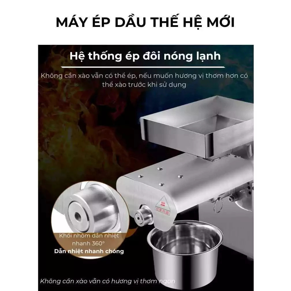 Product image Máy Ép Dầu Thực Vật Nóng - Lạnh KAW Dùng Trong Gia Đình, Công Suất Cao Ép Kiệt Bã Sản Lượng Dầu Cao 3