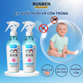Xịt Muỗi Cho Bé RUNBEN Chai Xịt Chống Muỗi Và Côn Trùng An Toàn Dưỡng Ẩm Cho Trẻ Sơ Sinh Không Cồn