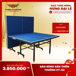 BÀN BÓNG BÀN MDF 18MM PT-02 KÈM 2 VỢT VÀ CỌC LƯỚI