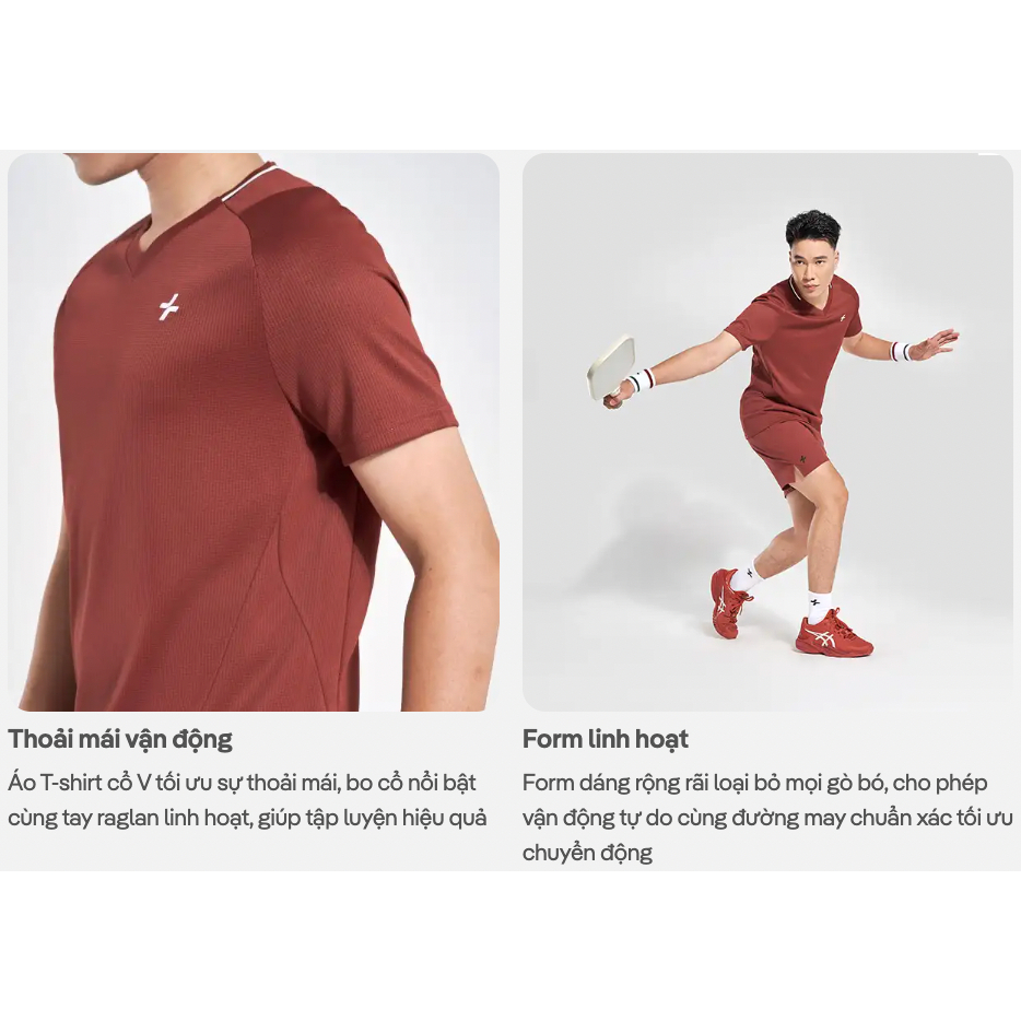 [TẶNG QUẦN SHORT]Áo thun thể thao nam Pickleball Smash Shot cổ V thoáng khí thấm hút tốt Coolmate