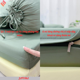 Bộ 4 món drap giường 2 mặt có khoá kéo thun lạnh Ý JAFUMA  1mx2m 1m2x2m 1m4x2m 1m6x2m 1m8x2