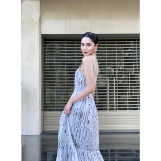 Đầm Nữ JP Fashion Dáng Suông Cổ Yếm, Vải Kate Thoáng Mát - Họa Tiết Kẻ Sọc  - Mã 11011712