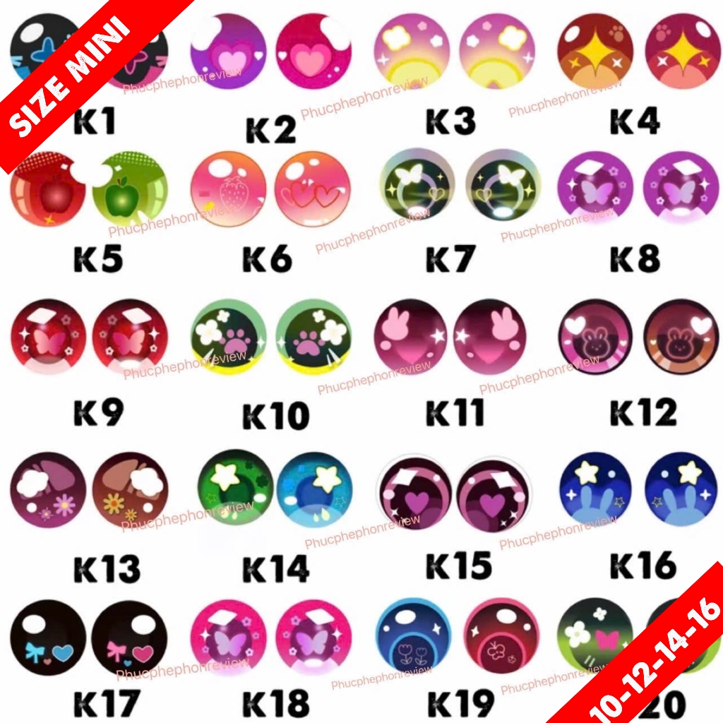 [Mini][Ver K] Mắt Thay Cho Babythree, Yaya, Tyke, Samuel. ĐỌC KĨ KÍCH THƯỚC MỤC MÔ TẢ