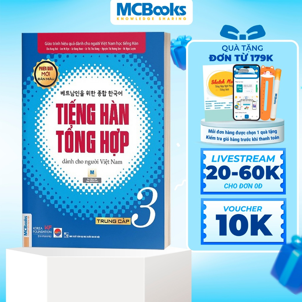 Sách - Tiếng Hàn Tổng Hợp Dành Cho Người Việt Nam Trung Cấp Tập 3 (4 màu) - Phiên Bản Mới 2020, Kèm App Học Online