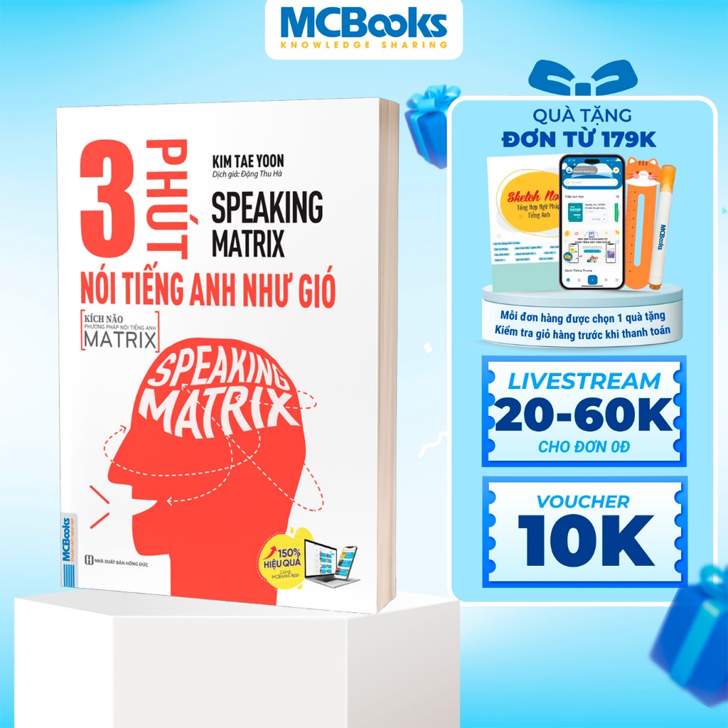 Sách - 3 Phút Nói Tiếng Anh Như Gió - Speaking Matrix - Học Kèm App Online