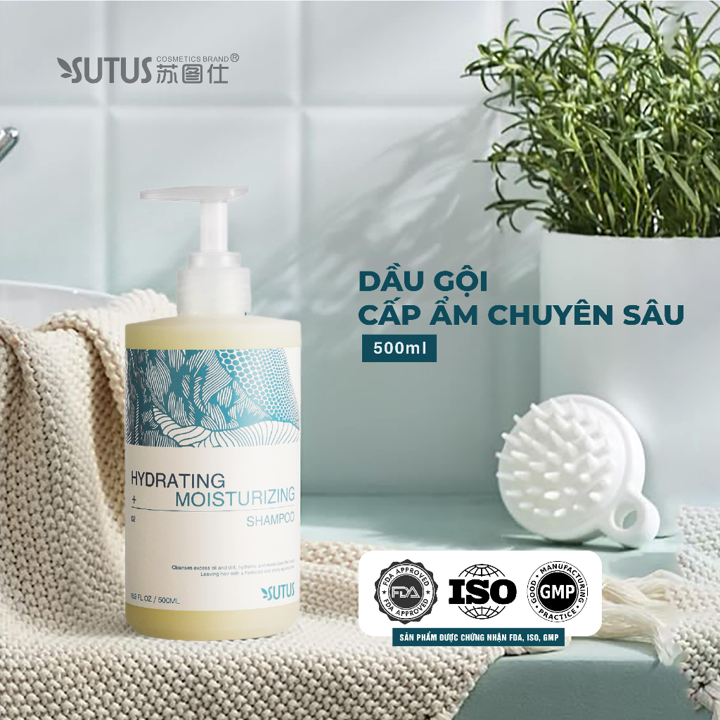 Dầu gội chăm sóc tóc khô xơ, tóc tẩy- mềm mượt và chắc khỏe - Sutus Hydrating & Moisturizing Shampoo