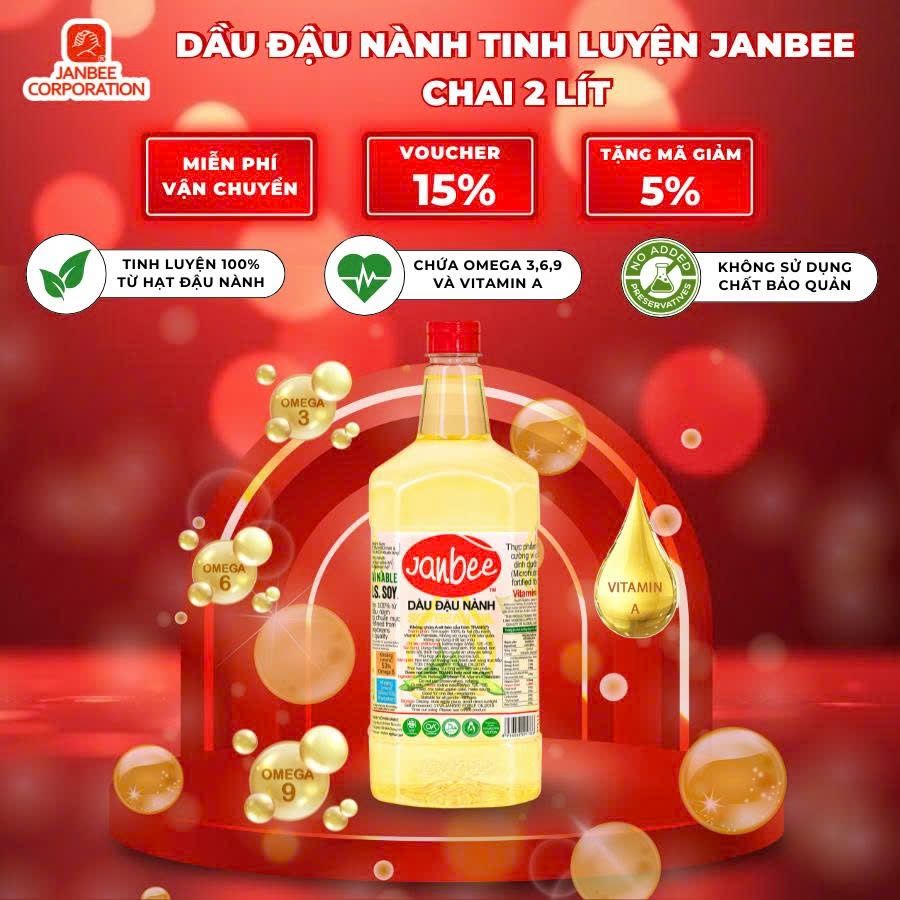 Dầu Đậu Nành Janbee chai 2L | Shopee Việt Nam