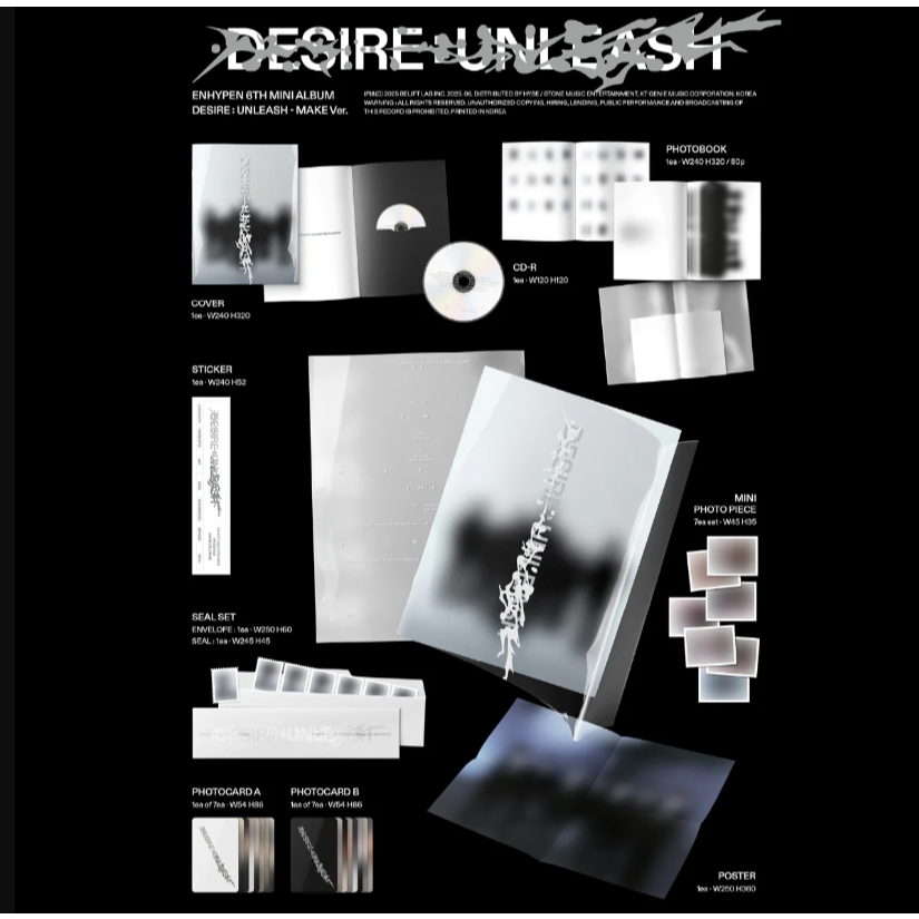 ENHYPEN Album Desire Unleash Chính Hãng Nguyên Seal | Shopee Việt Nam