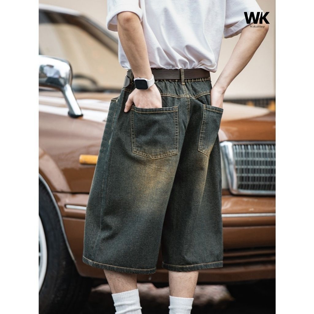 [TẶNG KẸP LÁ CỜ] Quần Wide Leg Short Jean AuraNH Studio, Quần Ống Rộng, Quần Jeans Short Lửng Phong Cách Hàn Quốc Cá Tín