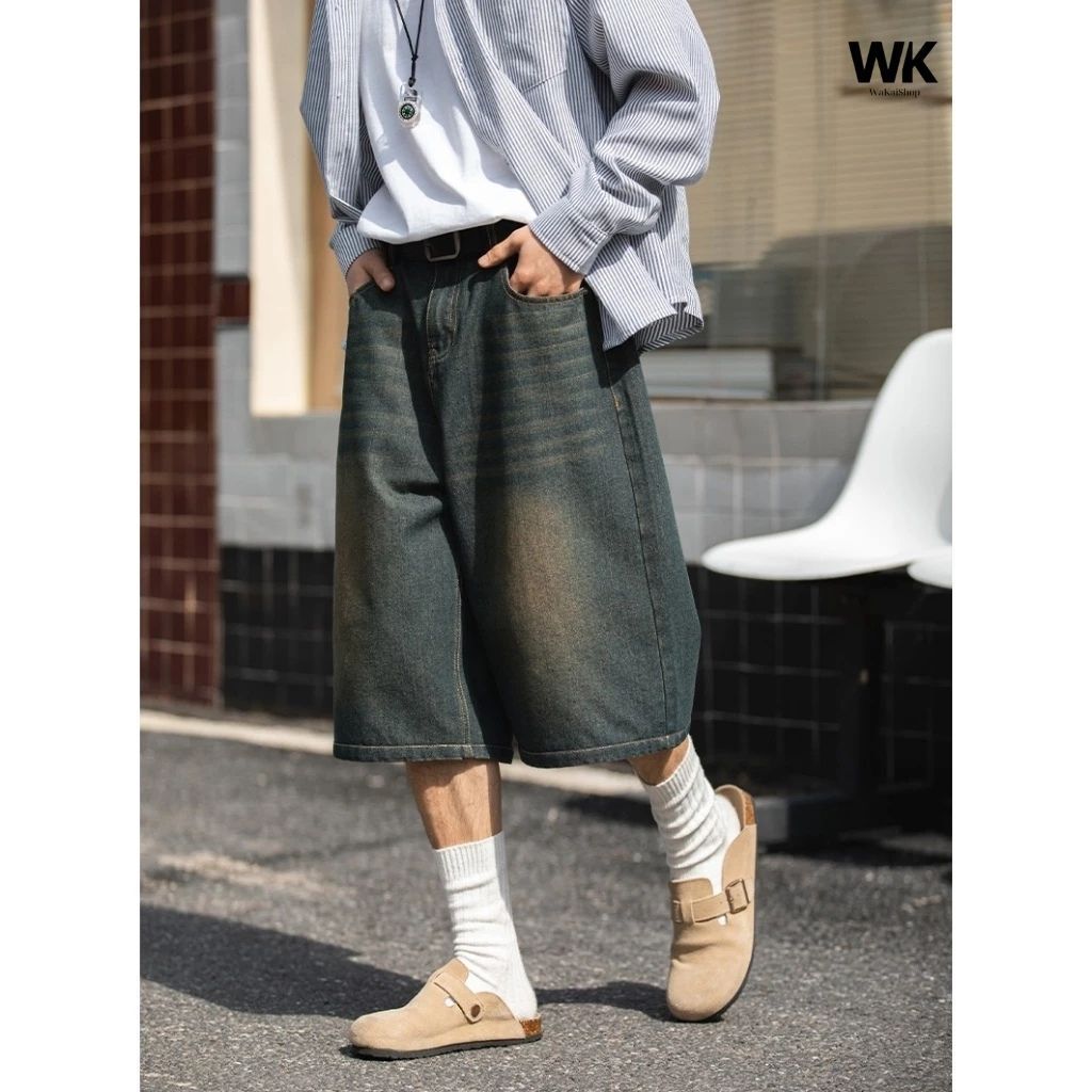 [TẶNG KẸP LÁ CỜ] Quần Wide Leg Short Jean AuraNH Studio, Quần Ống Rộng, Quần Jeans Short Lửng Phong Cách Hàn Quốc Cá Tín