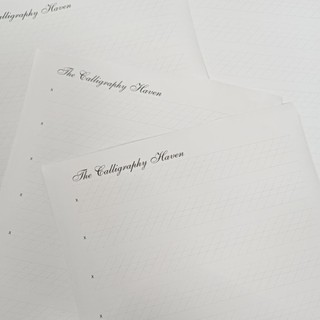Bộ 50 tờ giấy tập viết Calligraphy khổ A4, bút quản chéo, mực chấm luyện chữ – Mẫu ô nghiêng chuẩn luyện chữ đẹp