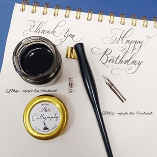Bộ 50 tờ giấy tập viết Calligraphy khổ A4, bút quản chéo, mực chấm luyện chữ – Mẫu ô nghiêng chuẩn luyện chữ đẹp