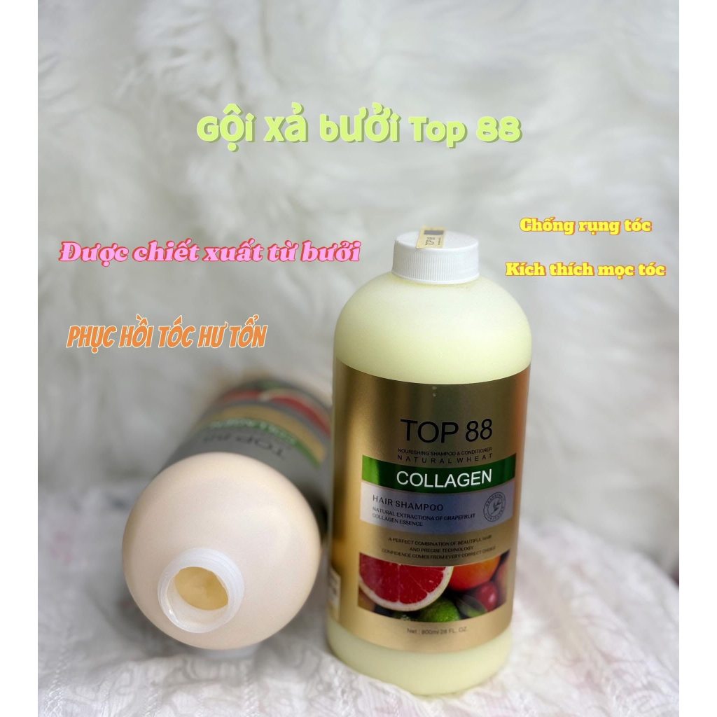 Dầu gội xả bưởi Top88 phục hồi hư tổn giảm rụng tóc 800ml