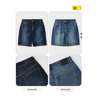 Quần short jeans nam YODY regular mài xước mềm mại, độ bền cao, thông thoáng MCJS25S007