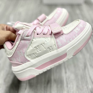Giày thể thao thời trang bigsize nữ độn đế tăng chiều cao MLB chunky liner NY màu trắng hồng êm nhẹ , sneaker cao cấp