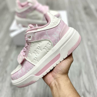 Giày thể thao thời trang bigsize nữ độn đế tăng chiều cao MLB chunky liner NY màu trắng hồng êm nhẹ , sneaker cao cấp