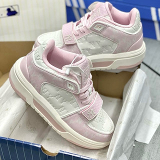 Giày thể thao thời trang bigsize nữ độn đế tăng chiều cao MLB chunky liner NY màu trắng hồng êm nhẹ , sneaker cao cấp