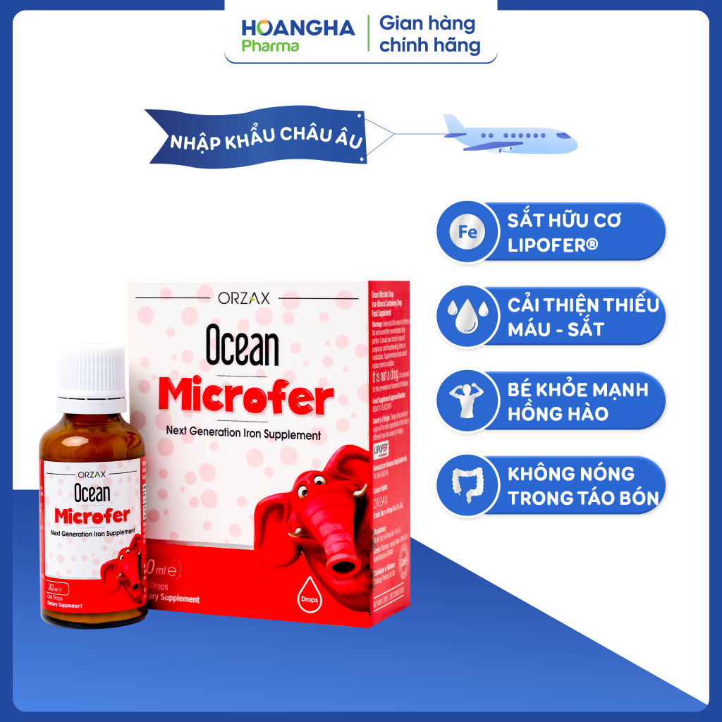 Sắt hữu cơ nhỏ giọt Ocean Microfer hỗ trợ giúp bổ sung sắt, hỗ trợ giúp ...