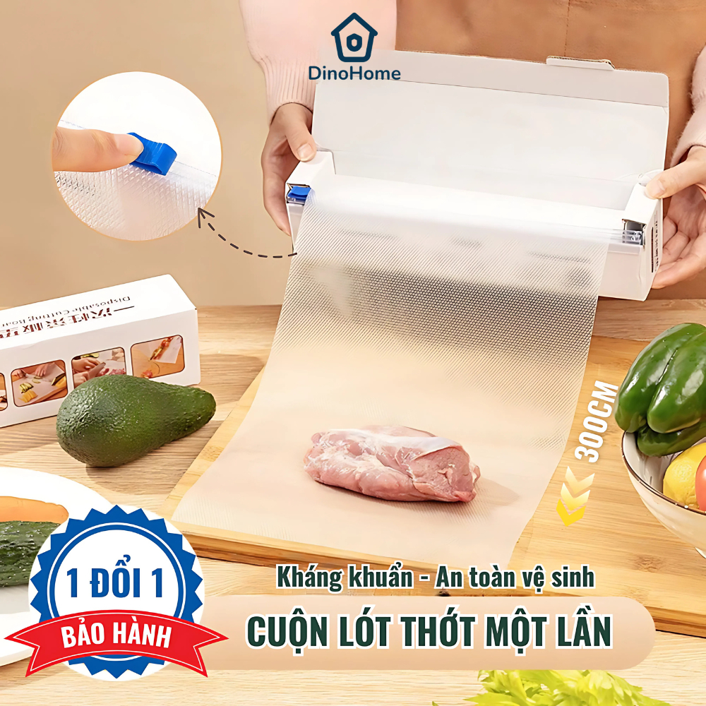 Cuộn Lót Thớt Kháng Khuẩn Dùng Một Lần Chống Trơn Trượt, Tấm Lót Thớt Dùng Một Lần Dài 300cm