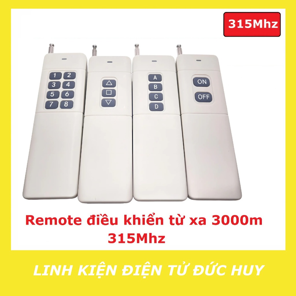 Remote điều khiển từ xa 3000m, 315mhz, 2,3,4,8 nút | Shopee Việt Nam