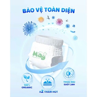 [Ko Quà] Bỉm Quần Mây Organic Siêu Mỏng, Chống Hăm, Thấm Hút Tốt Size S,M,L,XL,XXL Cho Bé