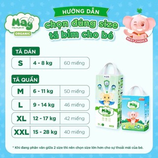 [Ko Quà] Bỉm Quần Mây Organic Siêu Mỏng, Chống Hăm, Thấm Hút Tốt Size S,M,L,XL,XXL Cho Bé