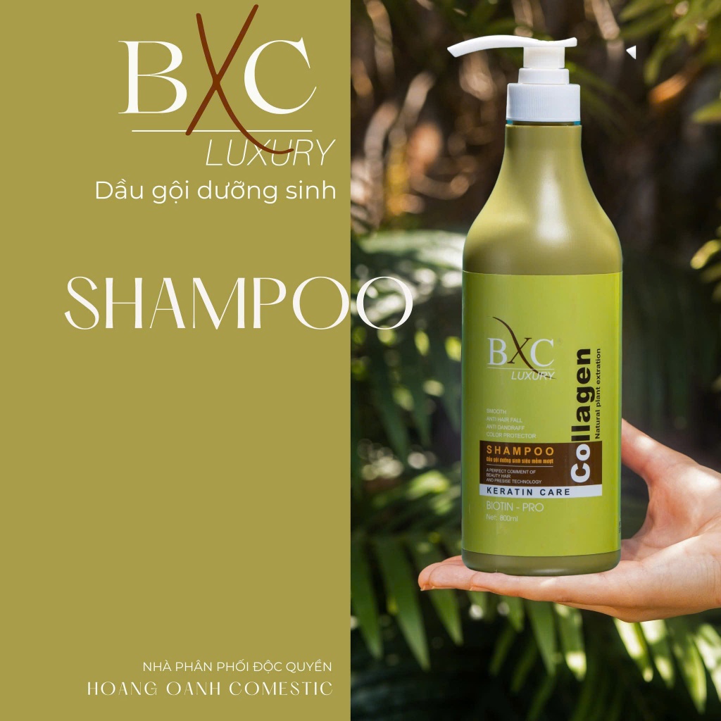 Gội Xả Colagen BXC Dưỡng Sinh phục hồi hư tổn giảm rụng tóc 800ml/chai