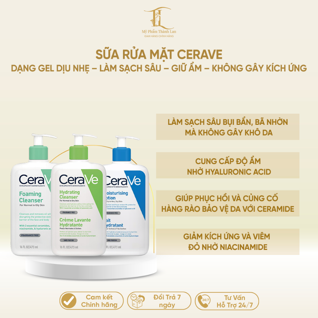 Sữa Rửa Mặt CeraVe Foaming & Hydrating Cleanser 236/ 473ml – Làm Sạch ...