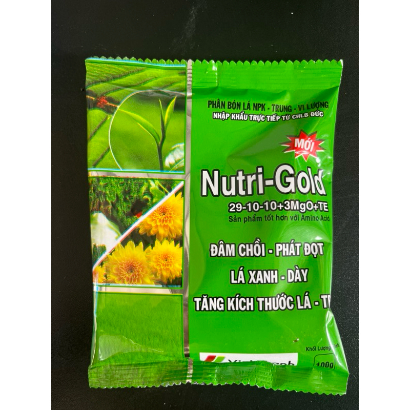 Phân bón lá Nutri-gold 29-10-10 VinhThanh Đâm chồi phát đọt gói 100g
