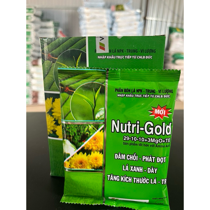 Phân bón lá Nutri-gold 29-10-10 VinhThanh Đâm chồi phát đọt gói 100g