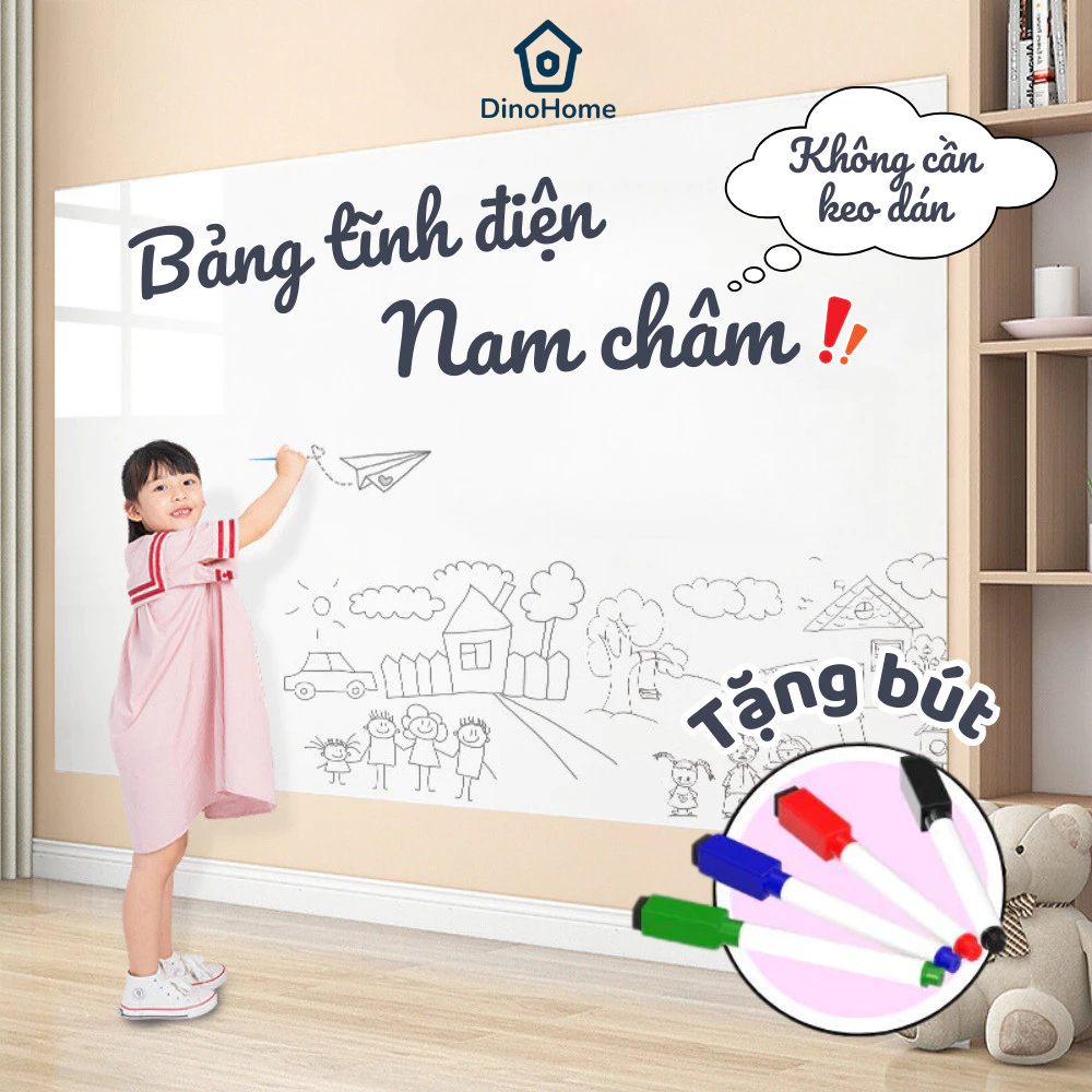 [HÀNG LOẠI 1] Bảng Trắng Dán Tường Không Dùng Keo, Bảng Dán Viết Bút Lông Ghi Chú Không Hại Tường